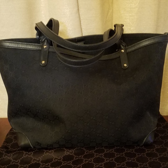 Gucci Black Canvas Craft Tote - Picture 4 of 8